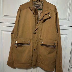 Michael Kors Mens Brown Full-Zip Jacket, Size XL